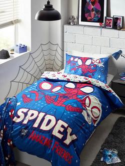 Spidey And His Amazing Friends Reversible Pure Cotton Duvet Cover and Pillowcase Set, Single Set, Multi