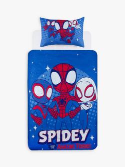 Spidey And His Amazing Friends Reversible Pure Cotton Duvet Cover and Pillowcase Set, Single Set - view 2, Multi