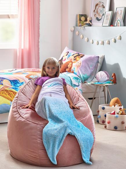 Disney Little Mermaid Tail Fleece Blanket, Multi
