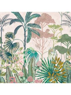 Harlequin Floreana Wallpaper, Bleached Coral/Succulent/Fig Leaf