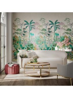 Harlequin Floreana Wallpaper - view 2, Bleached Coral/Succulent/Fig Leaf