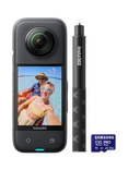 Іnѕtа360 X3 Action Camera, 5.7K, 48MP, 360° Recording, Bundle with Invisible Selfie Stick & 128GB Memory Card