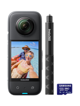 Іnѕtа360 X3 Action Camera, 5.7K, 48MP, 360° Recording, Bundle with Invisible Selfie Stick & 128GB Memory Card