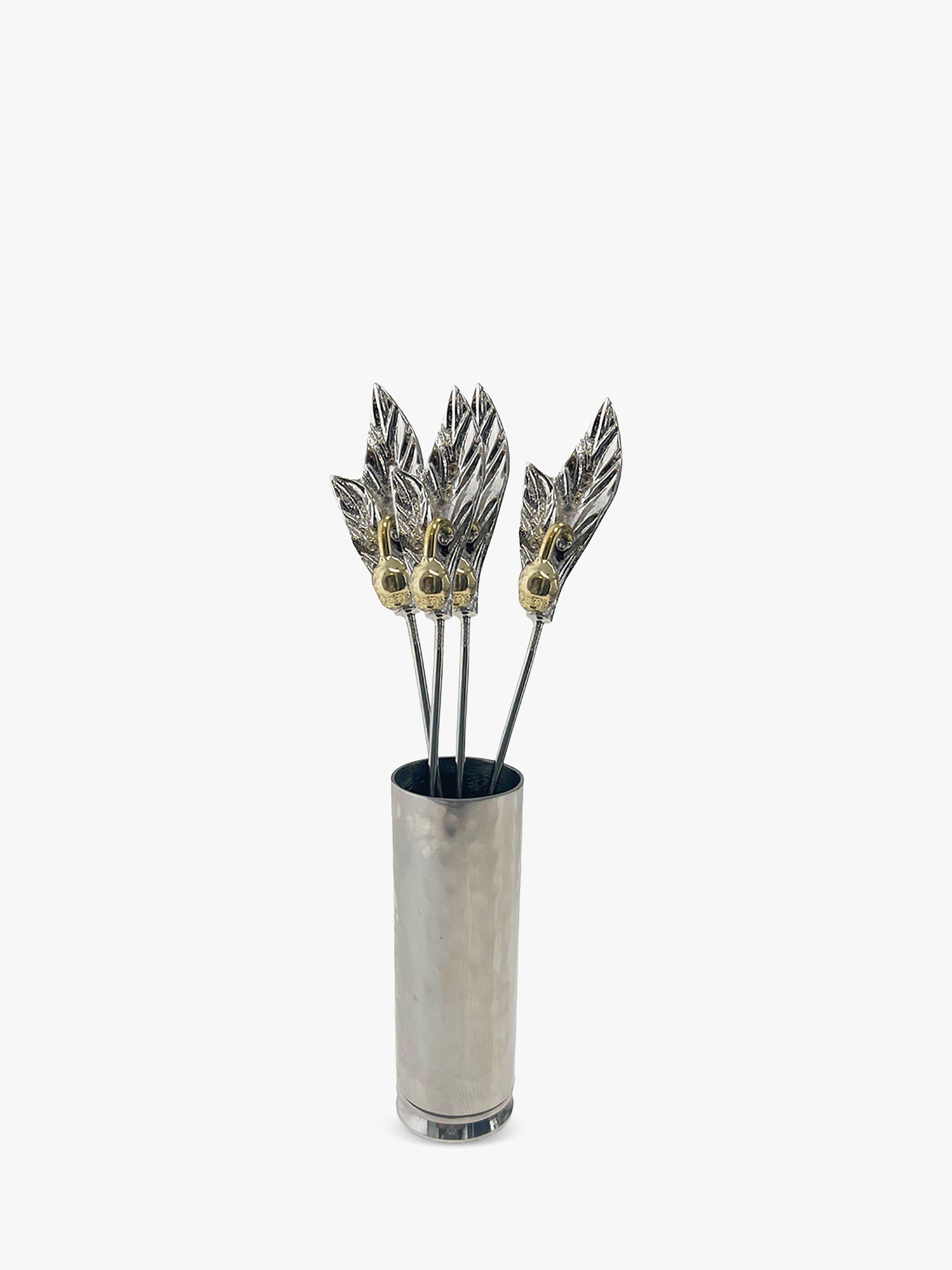 Culinary Concepts Stainless Steel Olive Picks, Set of 4