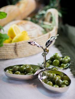 Culinary Concepts Stainless Steel 3-Tray Olive Serving Dish - view 2, Silver