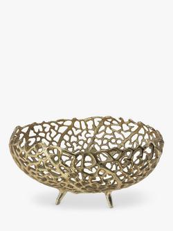 Culinary Concepts Coral Footed Metal Basket Bowl, 19cm, Gold, Gold