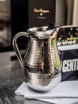 Culinary Concepts Hammered Stainless Steel Tall Jug, 2L - view 2, Silver