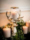 Culinary Concepts Stag Head Antler Lantern, Nickel