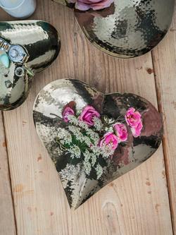 Culinary Concepts Hammered Stainless Steel Heart Dish, 20cm, Champagne - view 2, Champagne
