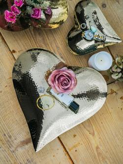 Culinary Concepts Hammered Stainless Steel Heart Dish, 25cm, Champagne - view 2, Champagne