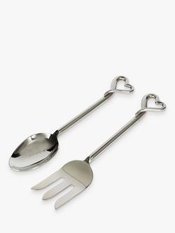 Culinary Concepts Amore Stainless Steel Salad Servers, Set of 2, Silver, Silver