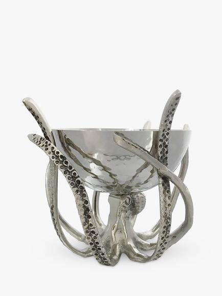 Culinary Concepts Mini Octopus Stainless Steel Bowl and Tentacle Stand, Silver