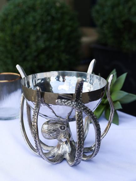 Culinary Concepts Mini Octopus Stainless Steel Bowl and Tentacle Stand - view 2, Silver