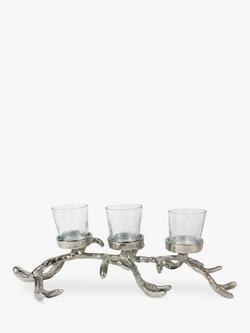 Culinary Concepts Metal Branch Tealight Holder, Silver, Silver
