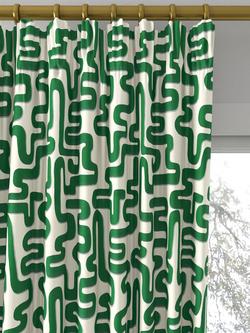 Harlequin x Sophie Robinson Meander Made to Measure Curtains or Roman Blind, Emerald/Aquamarine - view 2, Emerald/Aquamarine