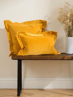 Truly Flanged Velvet Lombard Cushion - view 2, Gold