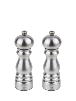 Peugeot Paris Chef u'Select Manual Adjustable Stainless Steel Salt & Pepper Mills, 18cm, Silver, Silver