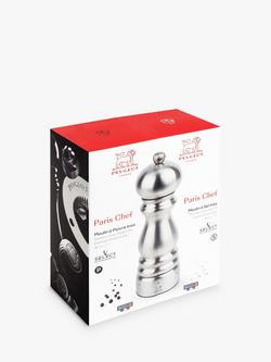 Peugeot Paris Chef u'Select Manual Adjustable Stainless Steel Salt & Pepper Mills, 18cm, Silver - view 2, Silver