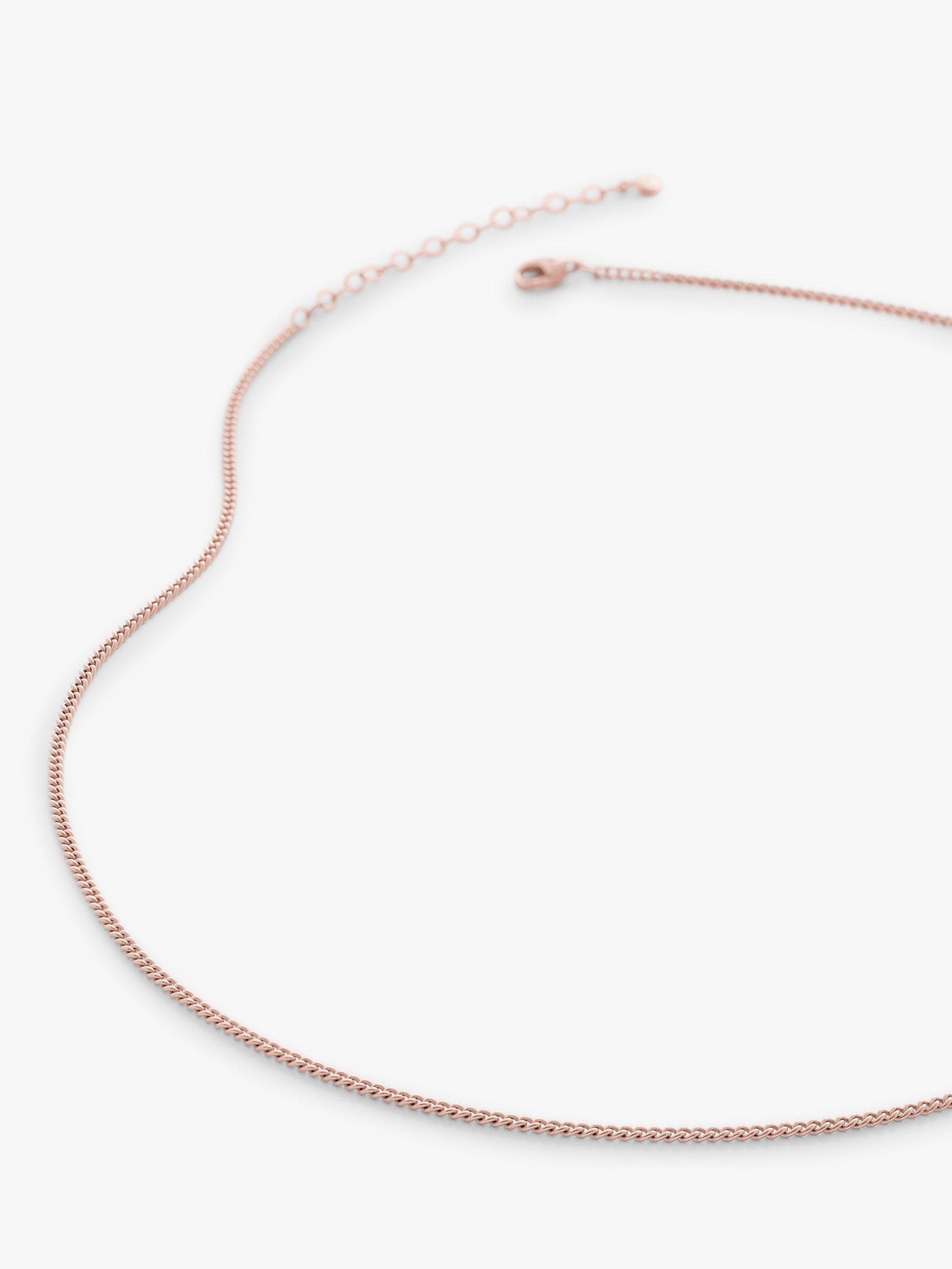 Monica Vinader Curb Chain Necklace, Rose Gold