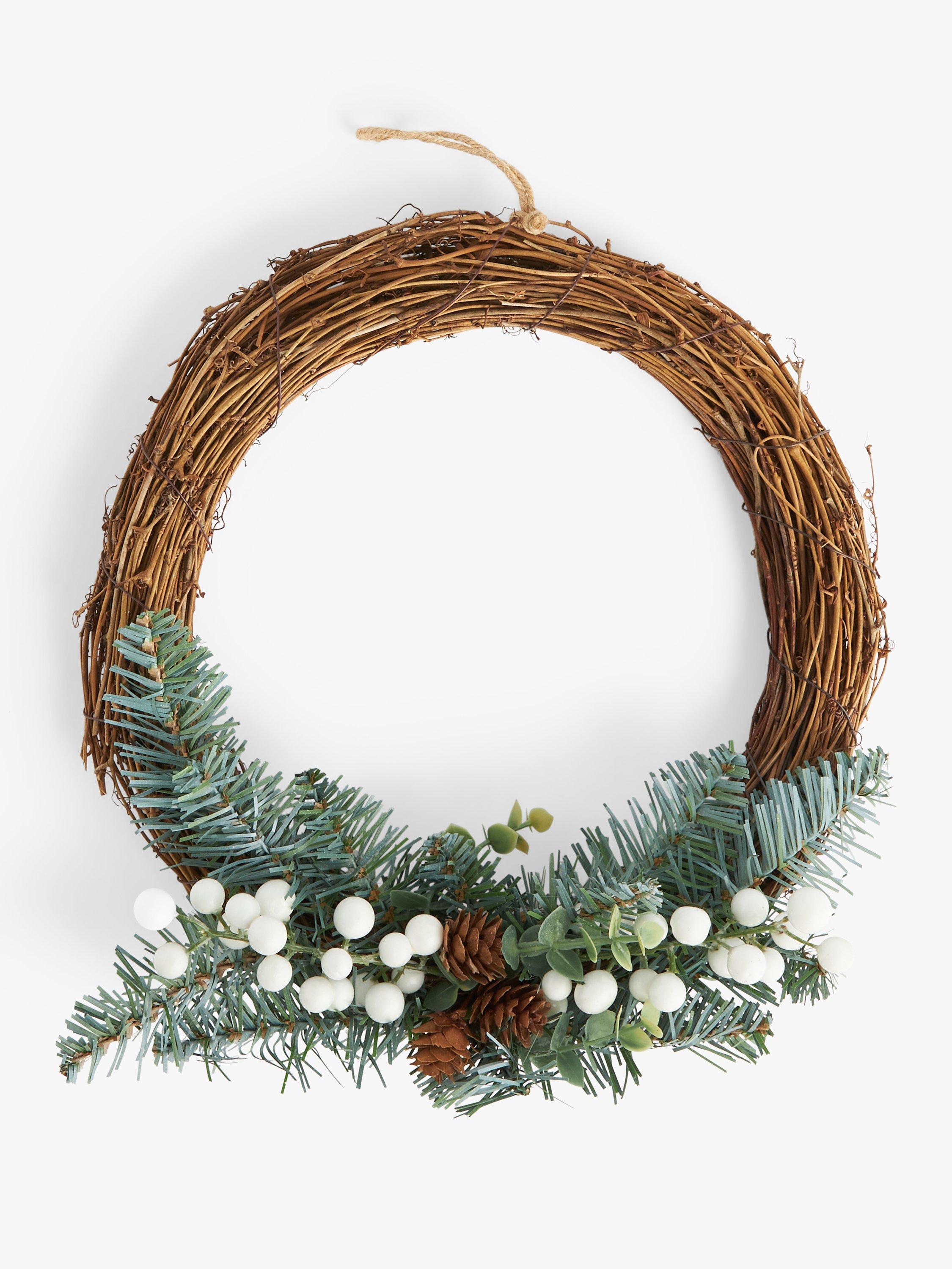John Lewis Polar Planet White Berry Half Wreath