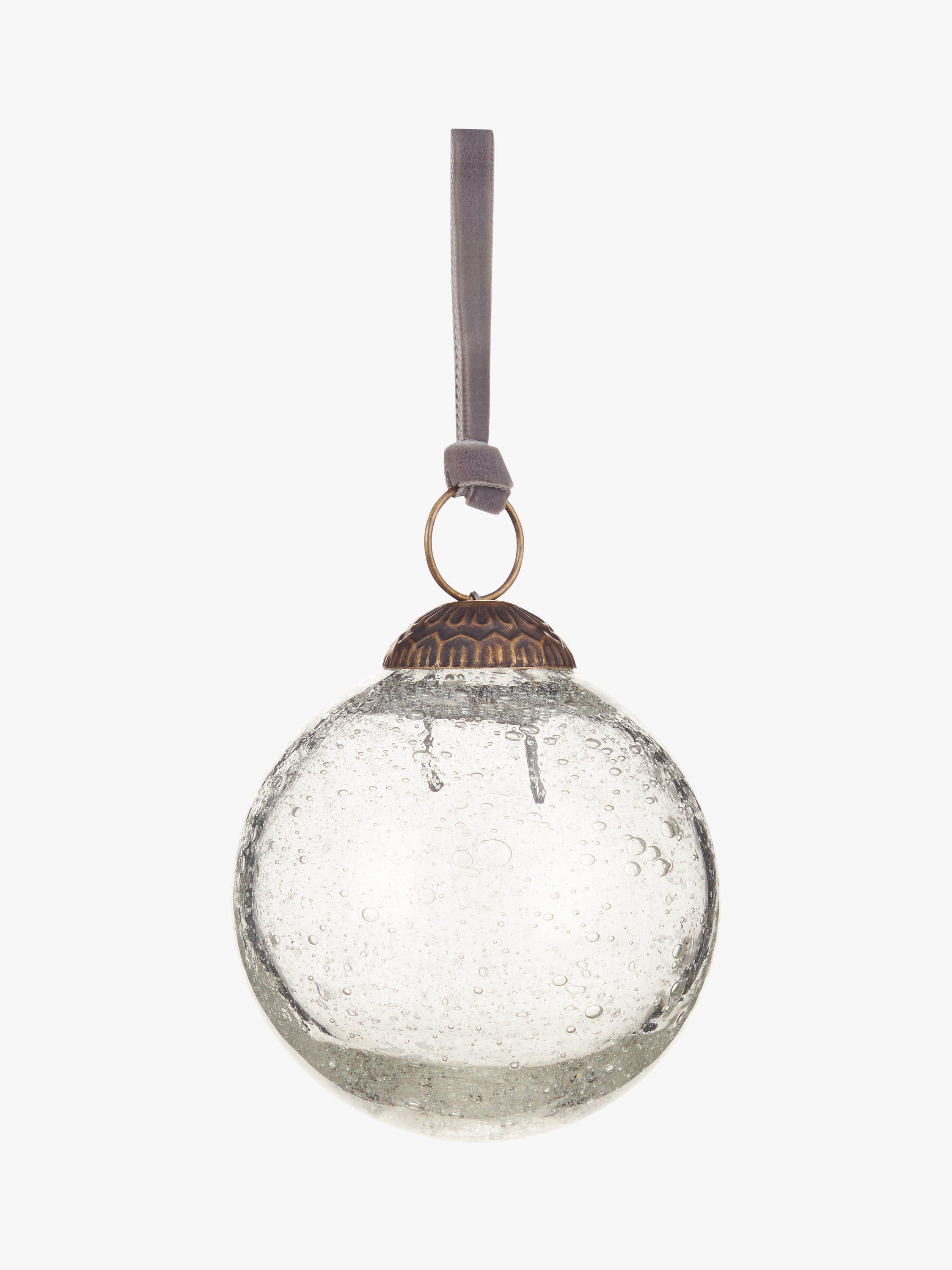 Nkuku Anara Glass Bubble Bauble, Clear