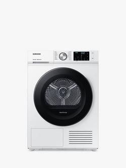 Samsung Series 5+ DV90BBA245 Heat Pump Tumble Dryer, 9kg Load, White, White