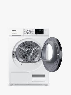 Samsung Series 5+ DV90BBA245 Heat Pump Tumble Dryer, 9kg Load, White - view 2, White