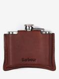 Barbour Hinged Hip Flask with Leather Case,120ml