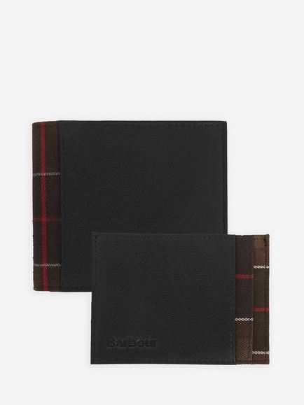 Barbour Wallet & Card Holder Gift Set, Black/Classic Tartan, Black/Classic Tartan