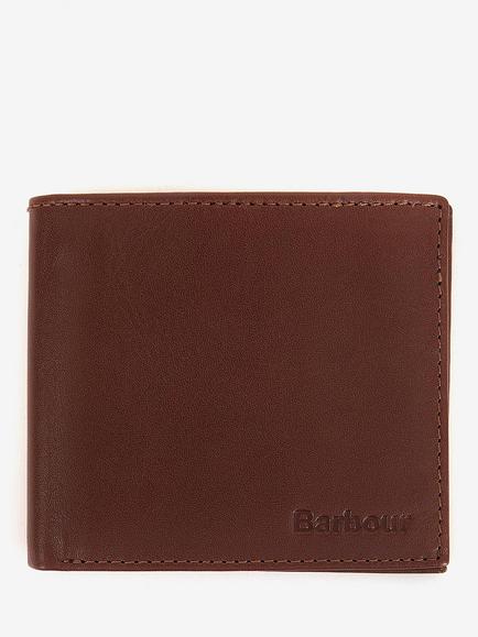 Barbour Colwell Billfold Leather Wallet, Chestnut/Tartan, Brown/Classic Tartan