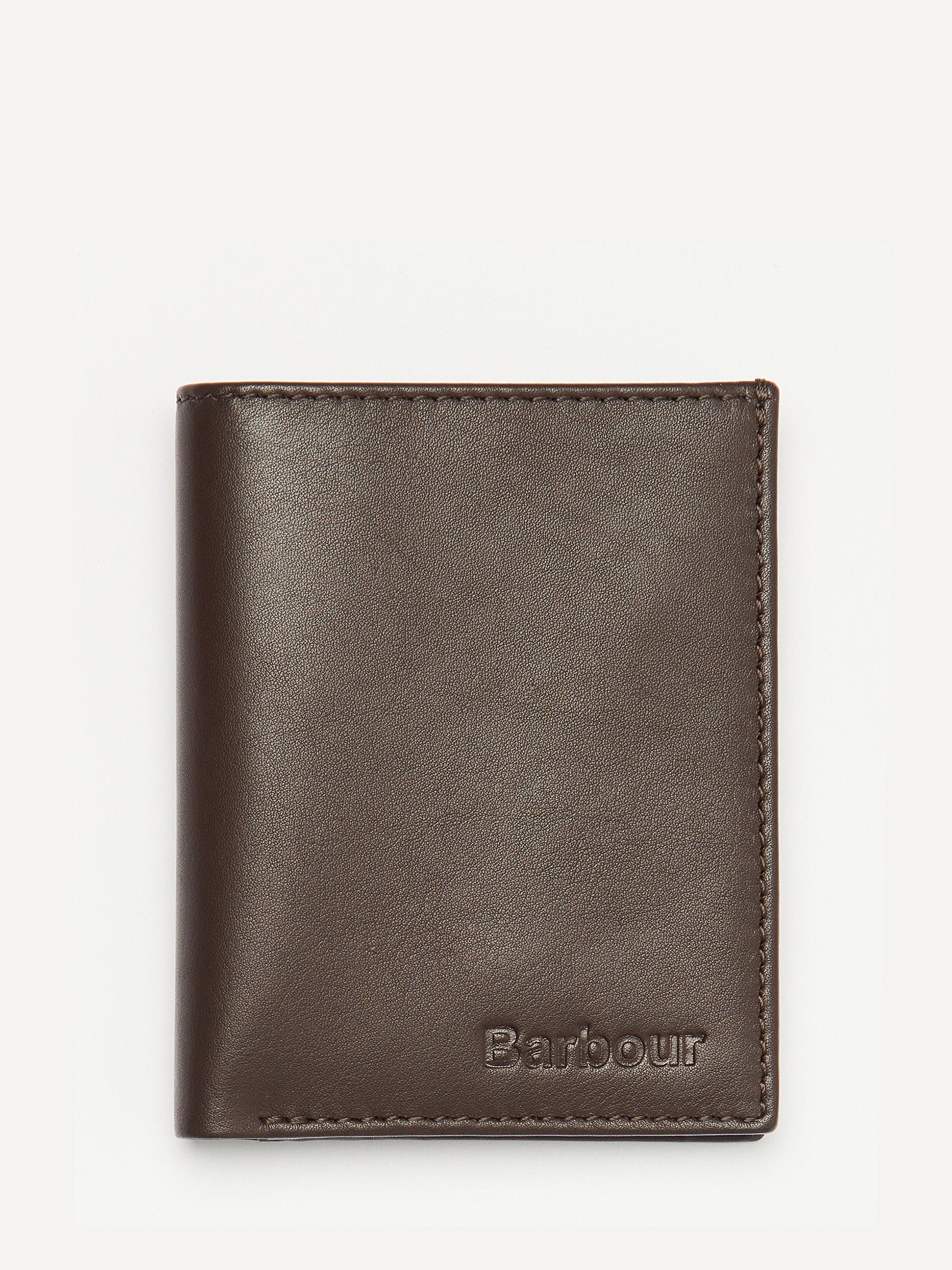 Barbour Colwell Leather Billfold Wallet Brown