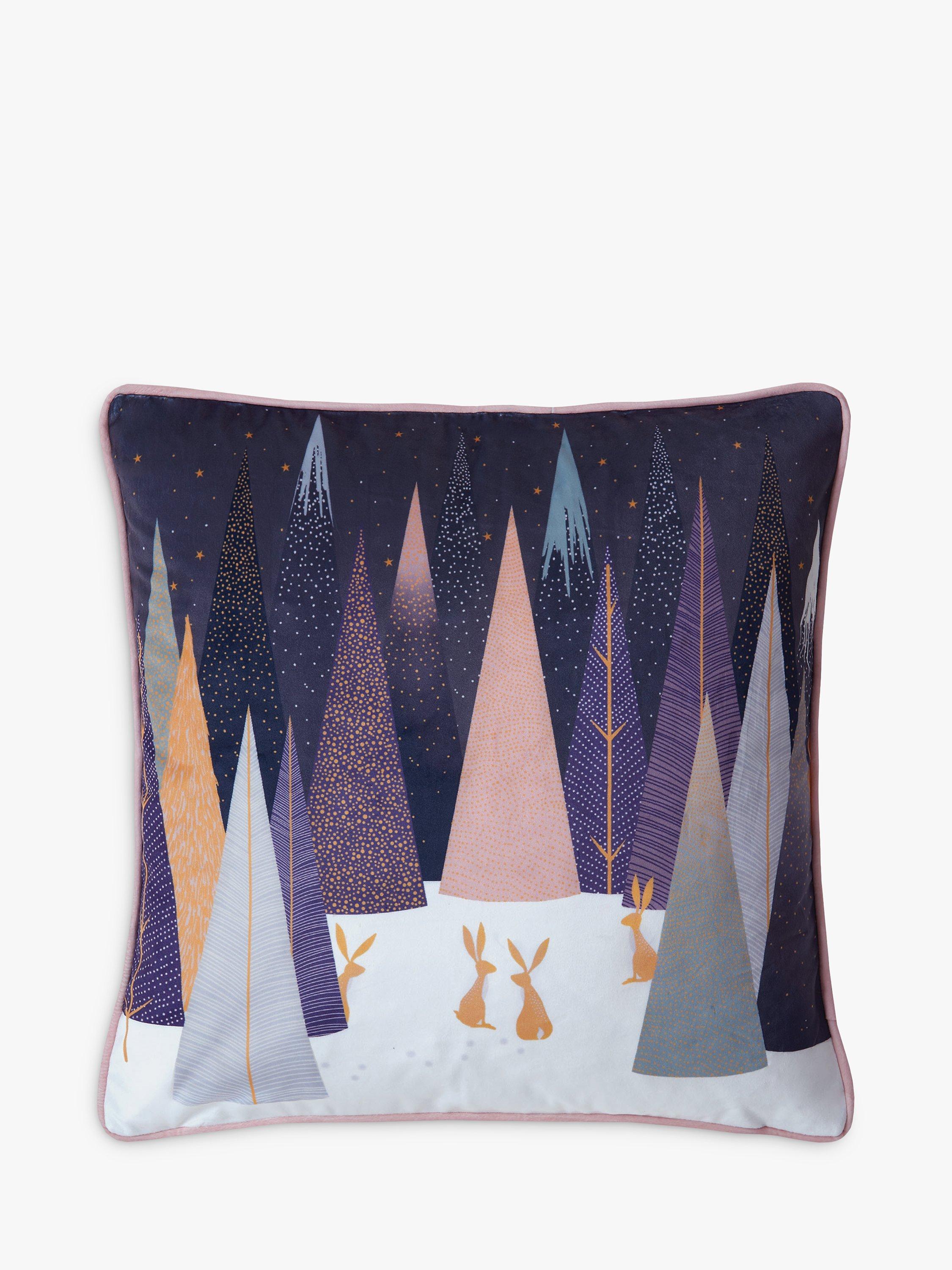 Sara Miller Snow Hares Cushion, Midnight