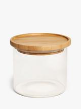 John Lewis Dipped Stoneware Kitchen Storage Jar with Bamboo Lid 550ml Deep Blue