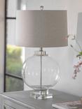 One.World Clifton Round/Square Glass Table Lamp, Clear