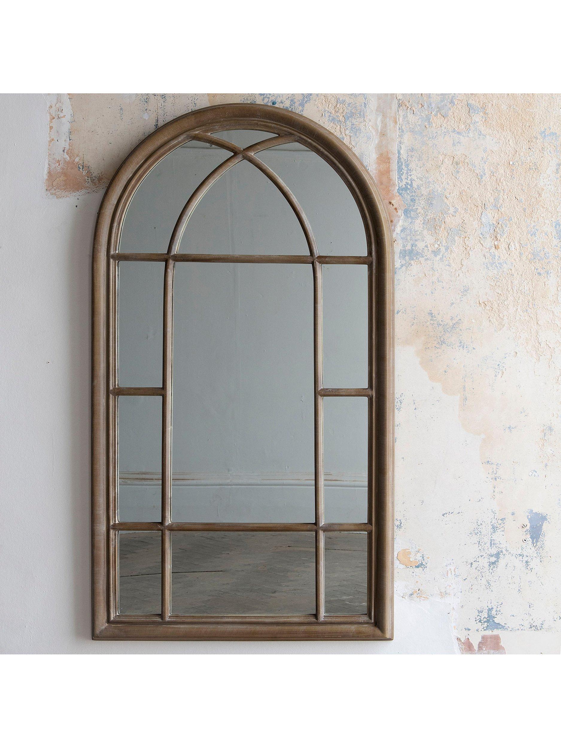 One.World Wilton Arched Window Wall Mirror, 140 x 80cm, Natural