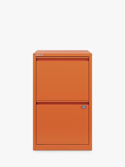Bisley Home Filer 2 Drawer Filing Cabinet, Bisley Orange