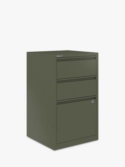 Bisley 3 Drawer Home Filer - view 2, Olive Green