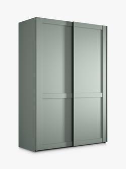 John Lewis Marlow 150cm Sliding Door Wardrobe, Sage Green