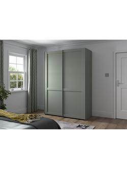 John Lewis Marlow 150cm Sliding Door Wardrobe - view 2, Sage Green