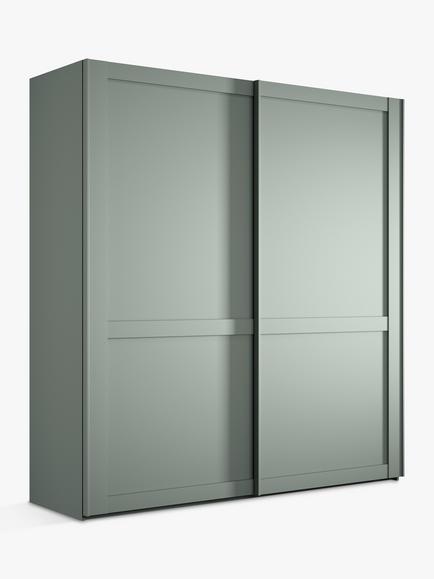John Lewis Marlow 200cm Sliding Door Wardrobe, Sage Green