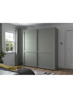 John Lewis Marlow 200cm Sliding Door Wardrobe - view 2, Sage Green