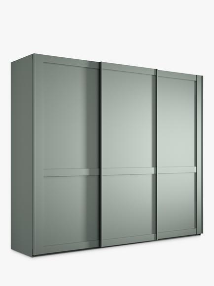 John Lewis Marlow 250cm Sliding Door Wardrobe, Sage Green
