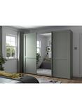 John Lewis Marlow 250cm Mirrored Sliding Door Wardrobe, Sage