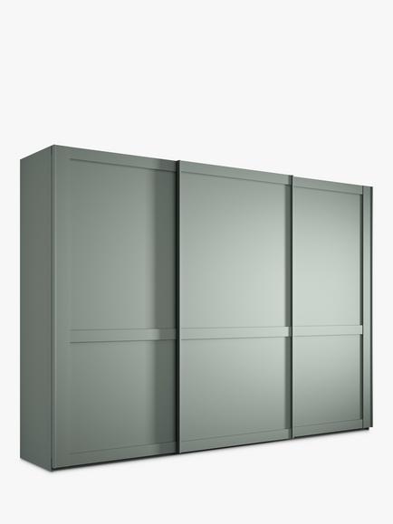 John Lewis Marlow 300cm Sliding Door Wardrobe, Sage Green