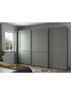 John Lewis Marlow 300cm Sliding Door Wardrobe - view 2, Sage Green