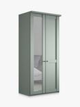 John Lewis Marlow 100cm Hinged Wardrobe with Left Mirror, Sage Green