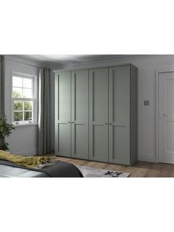 John Lewis Marlow 200cm Hinged Wardrobe - view 2, Sage Green