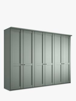John Lewis Marlow 300cm Hinged Wardrobe, Sage Green