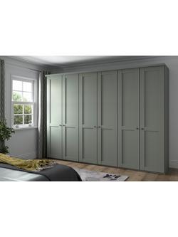 John Lewis Marlow 300cm Hinged Wardrobe - view 2, Sage Green