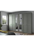 John Lewis Marlow 300cm Mirrored Hinged Wardrobe, Sage Green